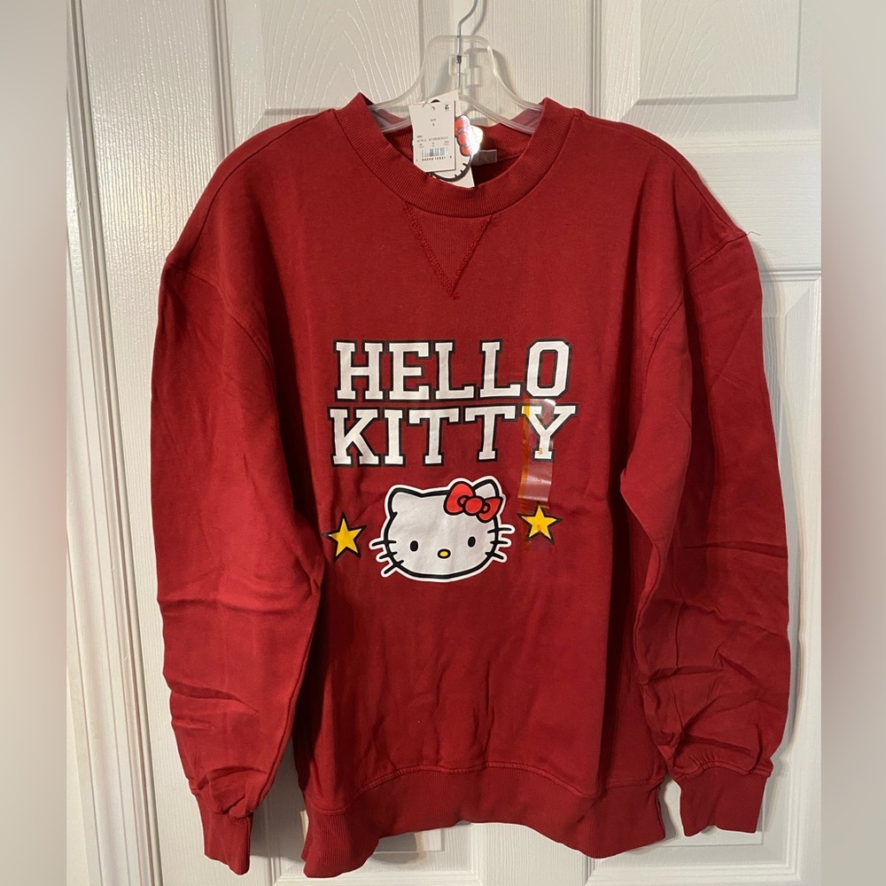 Red Hello Kitty Sweatshirt Women’s Size small New Oversized Christmas